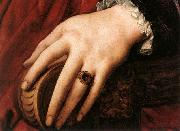 Portrait of Lucrezia Panciatichi (detail) fd BRONZINO, Agnolo